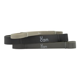 U can Bandas de Resistencia Ejercicio | Set de Ligas Elásticas de Látex Negro y Gris | Yoga, Pilates, Crossfit, Rehabilitación, Fuerza y Estiramiento | Portátiles y Duraderas