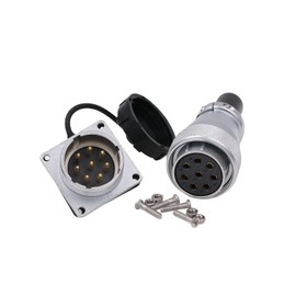 ZBLZGP WS28 8 Pin Connector Female Plug Male Socket Dustproof Heavy Duty Industrial Metal Aviation Circular Power AC Solar Automotive Outdoor 25A