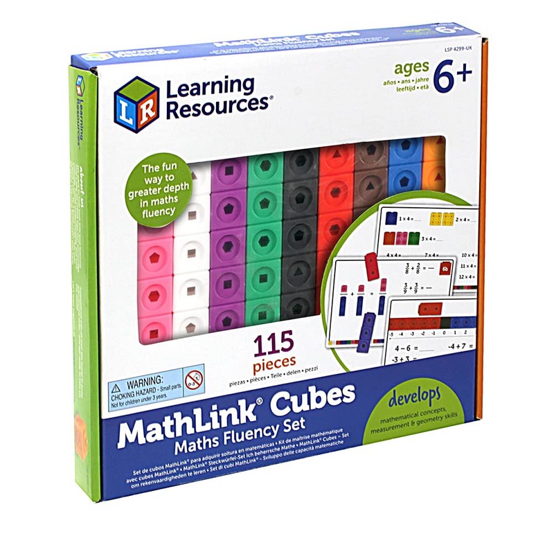 Learning Resources LSP4299-UK Maths Fluency Set-MathLink Cubes