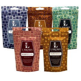 Laroma Bath Salts, Hand-Crafted in The USA, 5 Bags (4 oz Each), Variety Pack, 5 Artisanal Blends