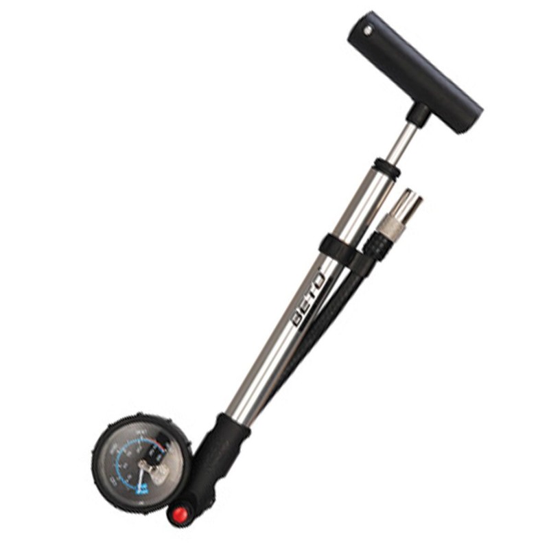 Beto SP-002AGN Alloy Bike Shock Pump with Gauge, Silver