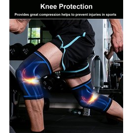 Knee Braces for Knee Pain, 2 Pack Knee Pads Knee Sleeves Weightlifting Knee Compression Sleeve, Knee Support Knee Flex Wrap Knee Sleeves (Large, Black)