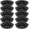 YUENPUN 10 PCS 10cm Quiche Pan, 4 Inch Mini Black
