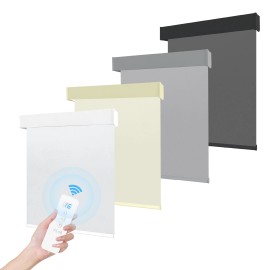 Prompt Goods Premium Electric Smart Motorized Blackout Roller Blinds WiFi/Google/Alexa Control, Automated Shades for Home/Officecolor: White, size: 47"W x 72"L