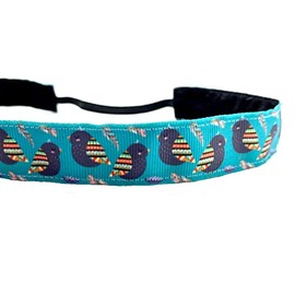 Turquoise headband. Bird headband. 7/8" width. Made in the USA.