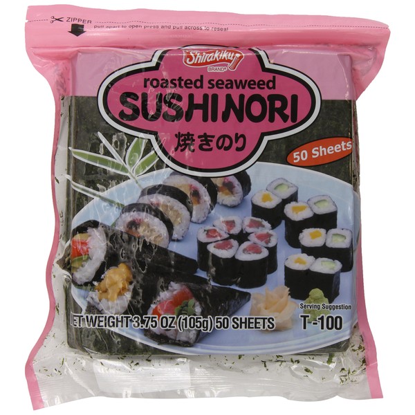 Shirakiku Sushi Nori Seaweed Sheets - 50 Sheets
