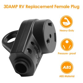 OPL5 RV 30 Amp Female Replacement Plug 125/250V Plug Heavy Duty RV 30 Amp NEMA TT-30R with Ergonomic Grip Handle for RV, Camper, Caravan, Motorhome