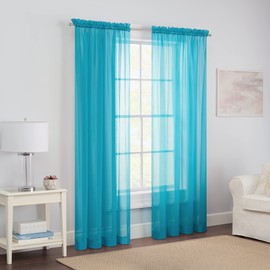 Pairs to Go 16005118X084TUQ Victoria Voile Window Panel Pair, Turquoise, 118x84