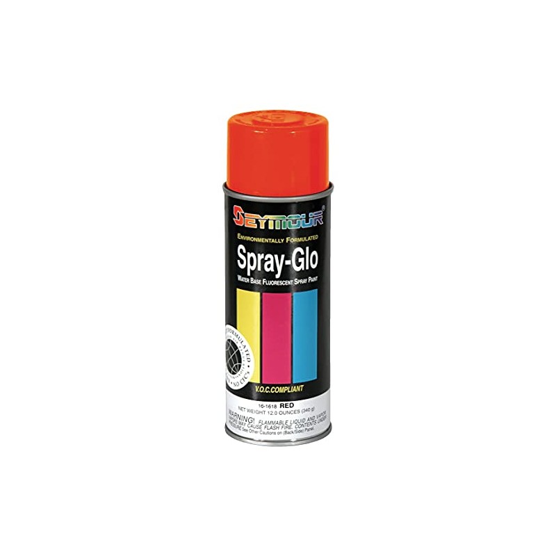 Seymour 16-1618 Spray-Glo Water Base Paints, Fluorescent Red 12 Ounce