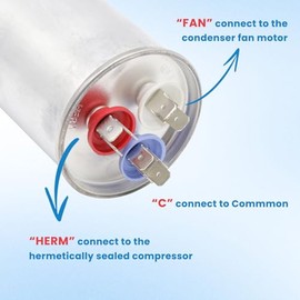 70/7.5 uF 70+7.5 MFD ±5% 370V o 440V Condensador de arranque dual para arranque de motor o bomba de calor, condensador, bomba de piscina
