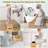 Bamboo Toilet Stool Foldable Wood Poop Stool Squat Bathroom Stool,