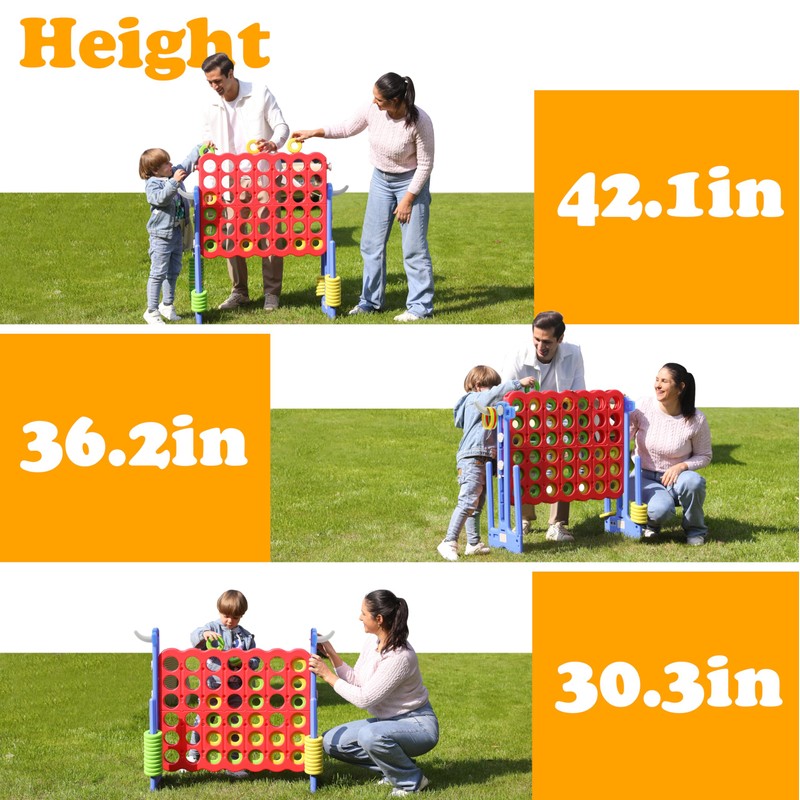 SDADI Height Adjustable Giant 4 in a Row Connect Game,