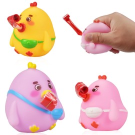 Attention Autism Bucket Toy Squishy Stress Toys Tongue Out Sensory Toys for Autism, Squeeze Fidget Toys Bunny Chick, Office Desk Toys Stress Relief for Toddlers Kids Easter Gifts for Toddler (A)