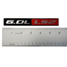 ERPART RED Black 6.0L LS2 Real Aluminum Engine Hood Emblem Badge Nameplate Compatible with GM General Motors Corvette SSR Pontiac Holden HSV Trailblazer (Pack of 2)