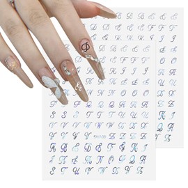 QFGasre 12 Bögen Buchstaben Nagelaufkleber, Vintage Englische Buchstaben Nagelaufkleber für Nagelkunst 3D Selbstklebend Gold Silber Schwarz Weiß Retro Nageldekor Nagelkunstbedarf für Frauen DIY
