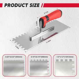 AuntyFey 6Pcs Tile Tools Set, Tile Trowel Concrete Tool, Notched Trowel, Grout Trowel, Grout Float Sponge for Tiling Installation Grouting, Tile Mortar Trowel