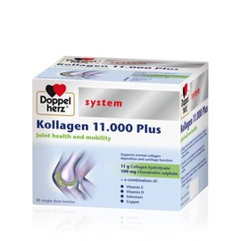 DOPPELHERZ COLLAGEN 11.000 PLUS 30 AMPOULLES OF 25ML, HELPS MAINTAIN JOINT HEALTH AND WELL BEING, BERRY TASTE