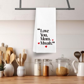 EJGFS Love You,Mom.Mwah - Decorative Kitchen Towel 16"x24" – Hand Towel for Mom’s Bathroom, Gifts for Mother's Day, Birthday, Christmas, etc.(017)