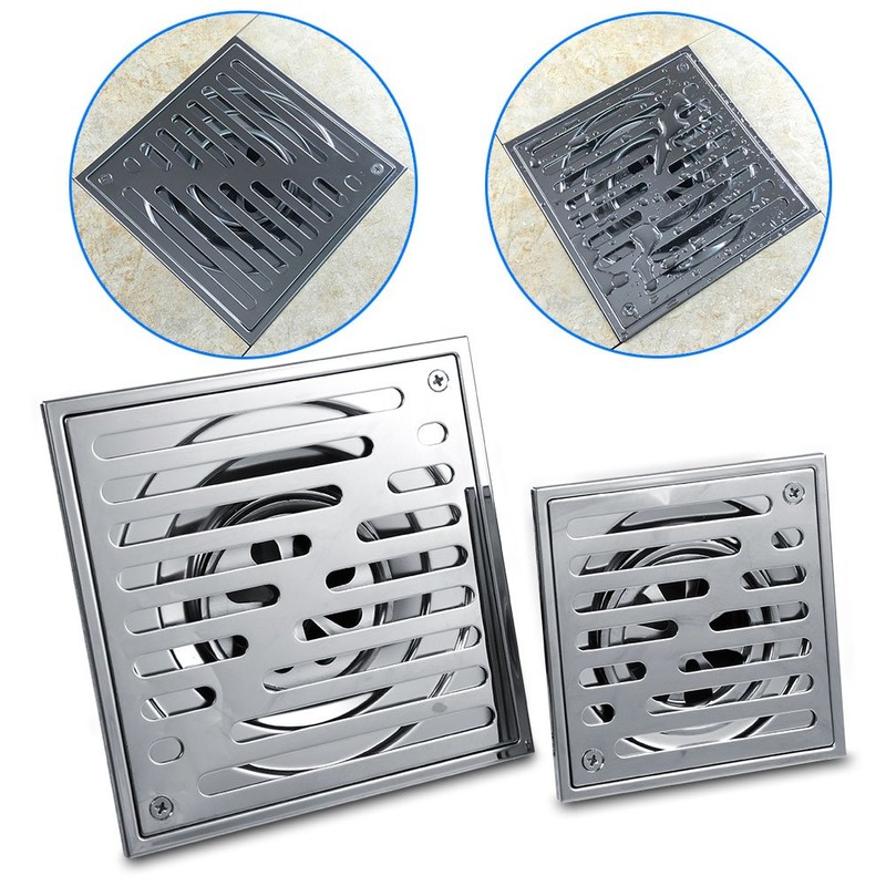 Fdit Square Floor Drain Stainless Steel Floor Drain Anti-Odor Bathroom