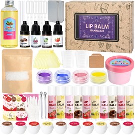 JUYRLE DIY Lip Balm Kit - Make Your Own Natural Beeswax Lip Balm with Containers, Moisturizing Base, Perfect for Kids and Adults