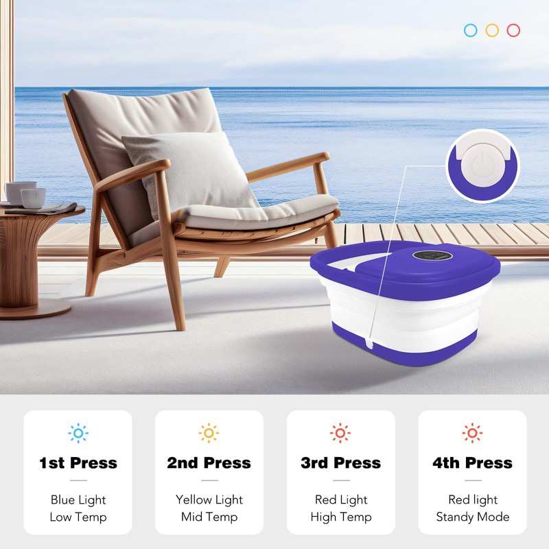 KNQZE Collapsible Foot Spa with Heat, Remote Control, Temperature Control,
