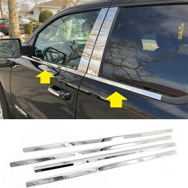 Overun Polished Stainless Steel Window Sill Moldings Overlay Designed for 2019&UP 1500 2500 3500 4 Full DR Crew Cab