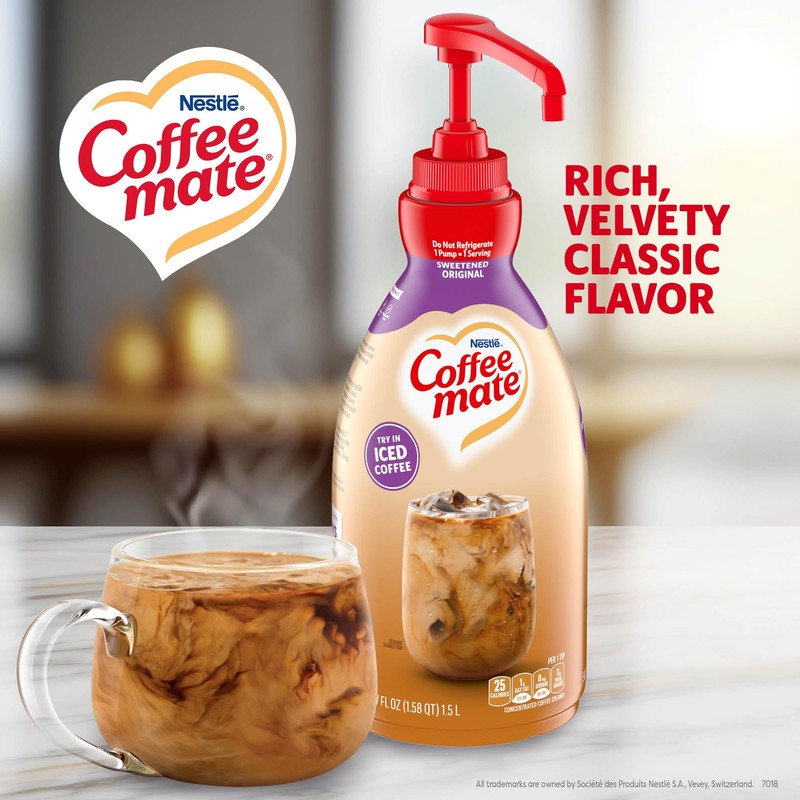 Nestle Coffee mate Coffee Creamer, Sweetened Original, Concentrated Liquid Pump