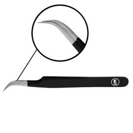 K-Pro Eyelash Tweezers Curved - Professional Stainless Steel Tweezers for Eyelash Extension & Artificial Eyelashes