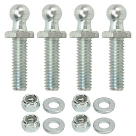 TKSE Car Gas Strut Ball Studs,4Pcs 10mm Ball Studs, 5/16‑18 Thread High Hardness Rugged Stable Ball Studs Washers Kit for Tool Boxes RVs Cars(1/2inch)