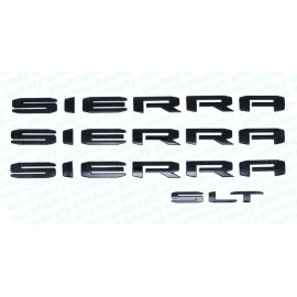 GMC 4PCS Gloss Black Letters Emblem Nameplate Badge for 2019 - 2024 GMC SIERRA SLT