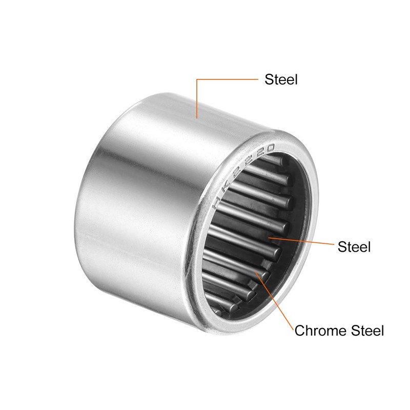 sourcing map HK2220 Needle Roller Bearings 22mm Bore 28mm OD