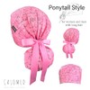 Gorro Quirúrgico Mujer Hombre Coleta Trabajo Cintas Botones Cabello Largo