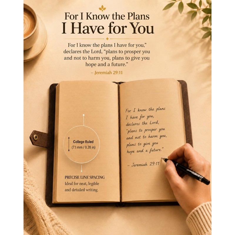 AWEZO Leather Journal, Jeremiah 29:11 Cover, A5