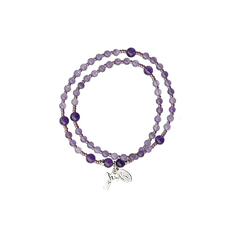 Amethyst Twist 4mm Rosary Bracelet