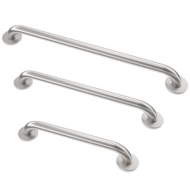 Grab Bar Bundle for ADA Compliance, Brushed Stainless Steel 1.5" Diameter 3-Piece Set (18", 36", 42") for Commercial Restrooms & Shower Safety Bars for Seniors