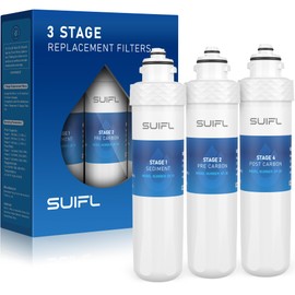 Suifl UVF3 3 Stage Cooler Filter Replacement Kit, Compatible with Brio UVF3, MIB300PKF, CLPOU720UVF3, CLPOU520UVF3, CLPOU730UVF3T, CLPOU730UVF3, CLPOU720UVF3XB, CLPOU430UVF3, CLPOU530UVF3, 1 Set
