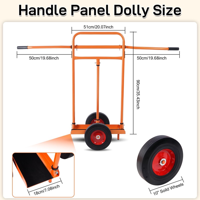 AIWFL Panel Dolly with Handle Heavy Duty Door Slab Dolly