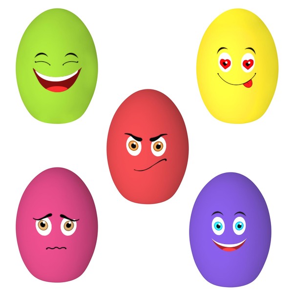 KrauzPet Dog Toys Squeaky, [5 Pack] Soft Puppy Egg Balls,