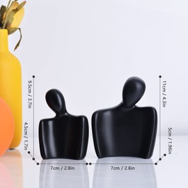 XMGZQ Small Figure Statue for Home Decorations,Living Room Decorations,Office Decor,Abstract Figurines Decor Items for Shelf,Bookself TV Stand Decor Hugging Figurine,Hugging Couple Black