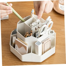 jojofuny Rotatable Desk Pen Organizer with Multi Compartment Design for Pens and Makeup Brushes Large Capacity Stationery Holder for Office and Student Use Smooth Surface Pencil Storage