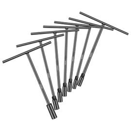 Juego de llaves métricas con mango en T, 7 unidades (6 mm, 8 mm, 10 mm, 11 mm, 12 mm, 13 mm, 14 mm), acero chapado en cromo vanadio de 6 puntos con marcado láser para reparación de motocicletas