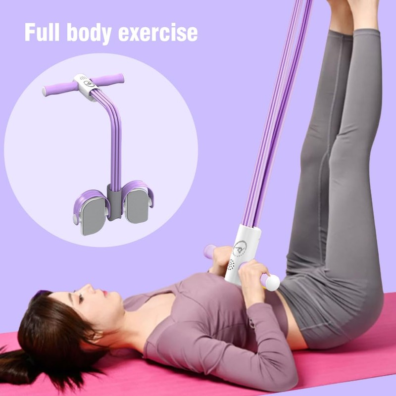 Abdominal Trainer, Sit-Up Training Equipment, 6 Tubes Fitness Elastic Pull