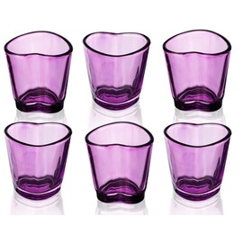 Srgeilzati Heart Shot Glasses Set, Pink Shot Glass Cute For Bar Cart Accessories 1.5oz (6, Purple)