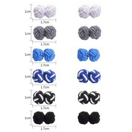 Yoursfs 6-Pair Set Gum Cufflinks, Round Braided Cufflinks, Rubber Cufflinks Set, Cuff Buttons, Cufflinks, Fashion Jelly Gift