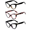 DXYXYO 3 Pack Reading Glasses Cat Eye Blue Light Blocking