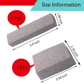 Cobata Pumice Stone for Toilet Cleaning- Effortlessly Removes Hard Water Rings/Limescale Stains/Iron & Rust - Perfect for Bathtubs, Pool Shower Tiles, Kitchen & Household Cleaning - 11 PCS