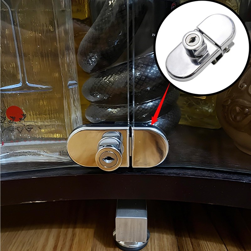 LC LICTOP No Drill Showcase Lock for 0.2-0.3 inch Glass,