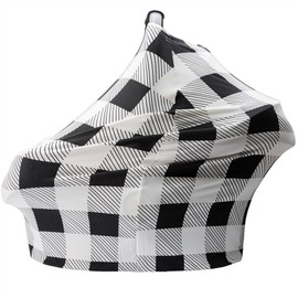 Nursing Covers for Newborns Baby Car Seat Covers for Baby Girls and Boys Gifts Black and White Grid Check Pattern Baby Shower Gift