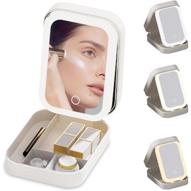 Caja de maquillaje con espejo LED ajustable – AntSay – 3 colores