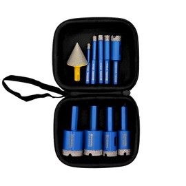 HIGHDRIL Diamond Hole Saw Kit - (6/8/10/12/18/22/25/32/35mm+35mm Hex Chamfer) Diamond Core Drill Bit Set for Porcelain Ceramic Granite Marble Hard Materials